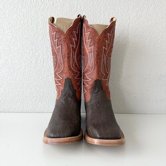 NEW Rod Patrick Mens Cowboy Boots 12.5C Brown Shark Leather Western Square Toe - Picture 12 of 12